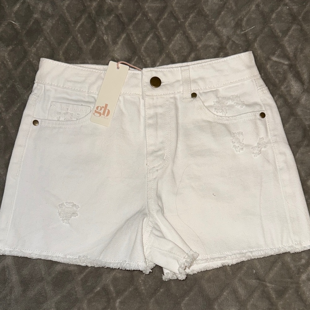 Gianni Bini girls size 12 White Denim Shorts